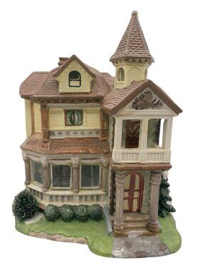 Vintage Victorian Christmas House Decoration Santa Window Scene Village